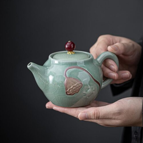 crackle glaze kung fu tea set luxury home & office ceramic collection with elegant ice crackle pattern