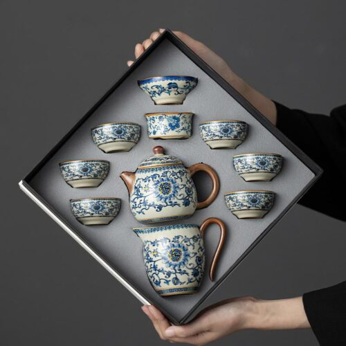 蓝白茶具1
