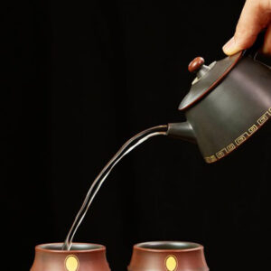 Bu Bu Gao Sheng Ningxia Pottery Tea Set: Teapot with 2 Cups (Customizable)