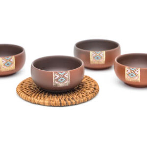 Jin Shang Tian Hua Ningxia Pottery Tea Set: 2 Cups (Customizable)