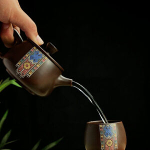 Jin Xiu Hong Tu Ningxia Pottery Tea Cup (Customizable)