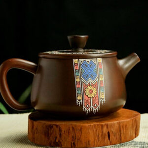 Jin Xiu Hong Tu Ningxia Pottery Single Teapot (Customizable)