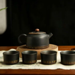 Long Xing Tian Xia Ningxia Pottery Tea Set: 2 Cups (Customizable)